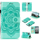 For Huawei Enjoy 20 Mandala Embossing Pattern Horizontal Flip PU Leather Case with Holder & Card Slots & Walle & Lanyard(Green)