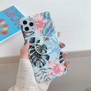 For iPhone 11 Laser Flowers Pattern TPU Protective Case with Foldable Holder(Fresh Red Flower)