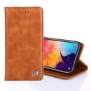 For Samsung Galaxy A10s Non-Magnetic Retro Texture Horizontal Flip Leather Case with Holder & Card Slots & Wallet(Brown)