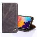 For Samsung Galaxy A51 Non-Magnetic Retro Texture Horizontal Flip Leather Case with Holder & Card Slots & Wallet(Gray)