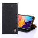 For Samsung Galaxy A11 (European Version) Non-Magnetic Retro Texture Horizontal Flip Leather Case with Holder & Card Slots & Wallet(Black)