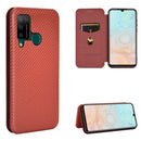 For DOOGEE N20 Pro Carbon Fiber Texture Magnetic Horizontal Flip TPU + PC + PU Leather Case with Card Slot(Brown)