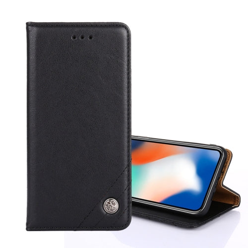 For iPhone XS / X Non-Magnetic Retro Texture Horizontal Flip Leather Case with Holder & Card Slots & Wallet(Black)