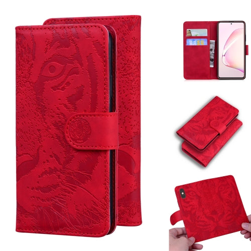 For Samsung Galaxy Note10 Lite / A81 Tiger Embossing Pattern Horizontal Flip Leather Case with Holder & Card Slots & Wallet(Red)
