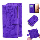 For Samsung Galaxy S9 Plus Tiger Embossing Pattern Horizontal Flip Leather Case with Holder & Card Slots & Wallet(Purple)