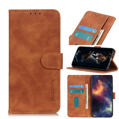 For OPPO F17 Pro KHAZNEH Retro Texture PU + TPU Horizontal Flip Leather Case with Holder & Card Slots & Wallet(Brown)
