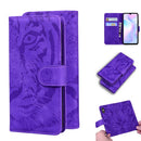 For Xiaomi Redmi 9A Tiger Embossing Pattern Horizontal Flip Leather Case with Holder & Card Slots & Wallet(Purple)