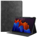 For Samsung Galaxy Tab S7+ T970 Cowhide Texture TPU Tablet Horizontal Flip Leather Case with Holder & Sleep / Wake-Up Function & Pen Slot(Black)
