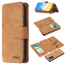 For Huawei P40 Pro Detachable Frosted Magnetic Horizontal Flip Leather Case with Card Slots & Holder & Zipper Wallet & Photo Frame(Brown)