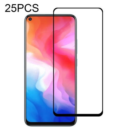 For Vivo Y50 25 PCS Full Glue Full Screen Tempered Glass Film