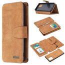For Samsung Galaxy A91 Detachable Frosted Magnetic Horizontal Flip PU Leather Case with Card Slots & Holder & Zipper Wallet & Photo Frame(Brown)