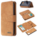 For Samsung Galaxy A31 Detachable Frosted Magnetic Horizontal Flip Leather Case with Card Slots & Holder & Zipper Wallet & Photo Frame(Brown)