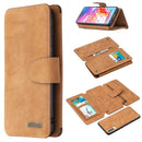 For Samsung Galaxy A70 Detachable Frosted Magnetic Horizontal Flip Leather Case with Card Slots & Holder & Zipper Wallet & Photo Frame(Brown)