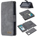 For Samsung Galaxy A71 Detachable Frosted Magnetic Horizontal Flip Leather Case with Card Slots & Holder & Zipper Wallet & Photo Frame(Grey)