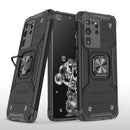 For Samsung Galax S20 Ultra Magnetic Armor Shockproof TPU + PC Case with Metal Ring Holder(Black)
