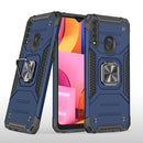 For Samsung Galaxy A20s Magnetic Armor Shockproof TPU + PC Case with Metal Ring Holder(Blue)