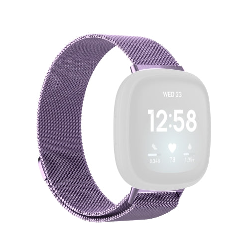 For Fitbit Versa 3 / Fitbit Magnetic Milano Replacement Strap, Size:Small Code(Light Purple)