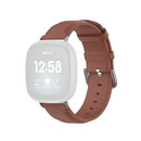 For Fitbit Versa 3 / Fitbit Sense Round Tail Leather Strap, Size: Free Size(Brown)