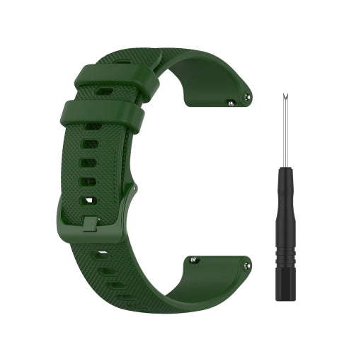 For Garmin Forerunner 745 Quick Release Small Grid Texture Strap with Utility Knife, Size: Free Size 22mm(ArmyGreen)