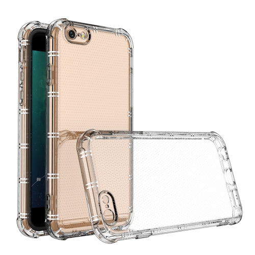 For iPhone 6 / 6s Straight Edge Dual Bone-bits Shockproof TPU Clear Case