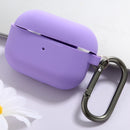 MERCURY GOOSPERY Solid Color Silicone Earphone Case for AirPods Pro, with Hook & Dustproof Plug(Dark Purple)