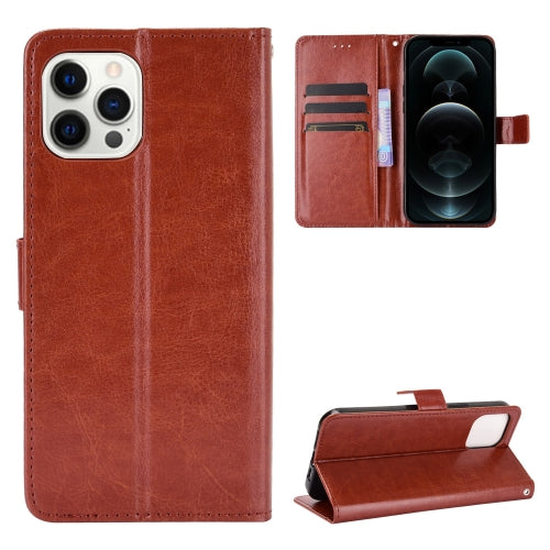 Crazy Horse Texture Horizontal Flip Leather Case with Holder & Card Slots & Wallet & Lanyard for iPhone 12 / 12 Pro(Brown)
