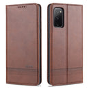 For Samsung Galaxy S20 FE AZNS Magnetic Calf Texture Horizontal Flip Leather Case with Card Slots & Holder & Wallet(Dark Brown)