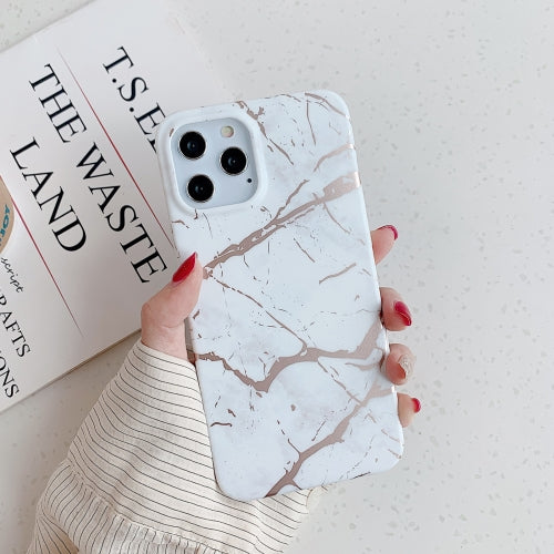 Gilding Marble Pattern Soft TPU Protective Case for iPhone 11(White)