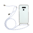For LG K50S Four-Corner Shockproof Transparent TPU Protective Case with Lanyard(White)