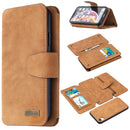Detachable Frosted Magnetic Horizontal Flip Leather Case with Card Slots & Holder & Zipper Wallet & Photo Frame For iPhone XR(Brown)