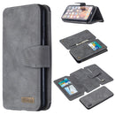 Detachable Frosted Magnetic Horizontal Flip Leather Case with Card Slots & Holder & Zipper Wallet & Photo Frame For iPhone XS Max(Grey)