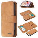 Detachable Frosted Magnetic Horizontal Flip Leather Case with Card Slots & Holder & Zipper Wallet & Photo Frame For iPhone 11 Pro Max(Brown)