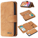 Detachable Frosted Magnetic Horizontal Flip Leather Case with Card Slots & Holder & Zipper Wallet & Photo Frame For iPhone 11(Brown)