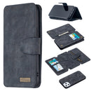 Detachable Frosted Magnetic Horizontal Flip Leather Case with Card Slots & Holder & Zipper Wallet & Photo Frame For iPhone 12 Pro Max(Black Blue)