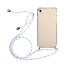 Four-Corner Shockproof Transparent TPU Protective Case with Lanyard For iPhone 8 Plus & 7 Plus(White)