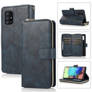 For Samsung Galaxy A71 5G Zipper Wallet Bag Horizontal Flip PU Leather Case with Holder & 9 Card Slots & Wallet & Lanyard & Photo Frame(Blue)