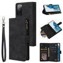 For Samsung Galaxy S20 FE 5G Zipper Wallet Bag Horizontal Flip PU Leather Case with Holder & 9 Card Slots & Wallet & Lanyard & Photo Frame(Black)