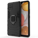 For Samsung Galaxy A42 5G PC + TPU Shockproof Protective Case with Magnetic Ring Holder(Black)