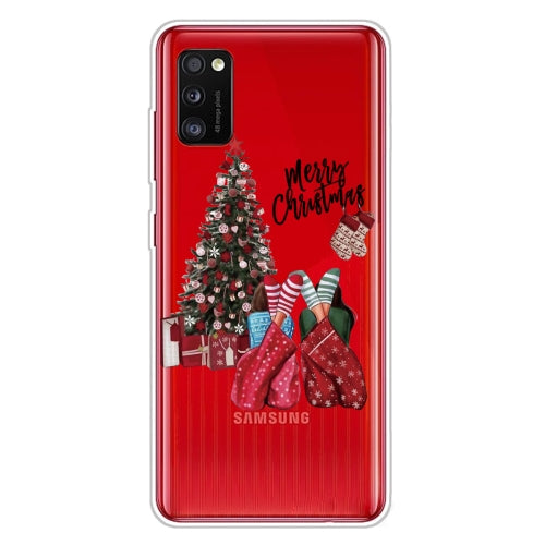 For Samsung Galaxy A41 Christmas Series Clear TPU Protective Case(Christmas Pajamas)