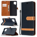For Samsung Galaxy A42 5G Color Matching Denim Texture Horizontal Flip Leather Case with Holder & Card Slots & Wallet & Lanyard(Black)