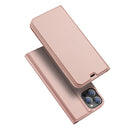 DUX DUCIS Skin Pro Series Horizontal Flip PU + TPU Leather Case with Holder & Card Slots For iPhone 12 Pro Max(Rose Gold)