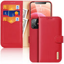 DUX DUCIS Hivo Series Cowhide + PU + TPU Leather Horizontal Flip Case with Holder & Card Slots For iPhone 12 mini(Red)