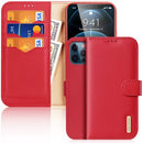 DUX DUCIS Hivo Series Cowhide + PU + TPU Leather Horizontal Flip Case with Holder & Card Slots For iPhone 12 Pro Max(Red)