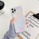 Shockproof Colorful Glitter Marble Protective Case For iPhone 11 Pro Max(Pink Blue)