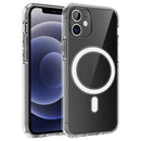 Magsafe Case Simple Magnetic Ring All-inclusive Clear Crystal Acrylic PC +TPU Shockproof Case For iPhone 12 mini(Transparent)