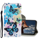 Coloured Drawing Pattern Horizontal Flip PU Leather Case with Holder & Card Slots & Wallet & Lanyard For iPhone 12 Pro Max(Purple Butterfly)