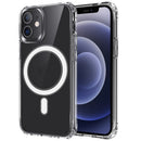 Magsafe Case Magnetic Ring Clear Crystal Acrylic +TPU Four-corner Airbag Shockproof Case For iPhone 12 Pro Max(Transparent)