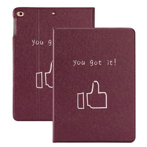 For iPad mini 2019 / 4 Thumbs Pattern Horizontal Flip Leather Case with Holder & Sleep / Wake-up Function(Wine Red)