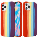 Rainbow Liquid Silicone Shockproof Full Coverage Protective Case For iPhone 12 mini
