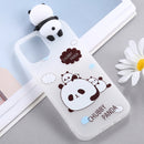 Pattern 3D Lovely Papa Panda Shockproof Protective Case For iPhone 11 Pro(Three Pandas)